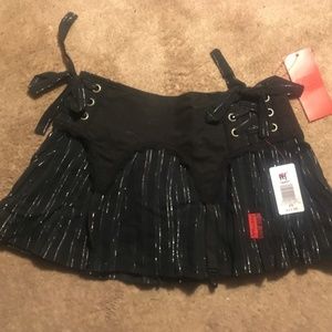 Tripp NYC Black Garter Belt Mini Skirt size XS